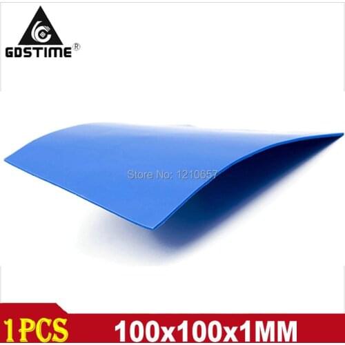 1 Piece Blue 100mm x 100mm x 1mm GPU CPU VGA Conductive Silicone Thermal Pad 100x100x1mm