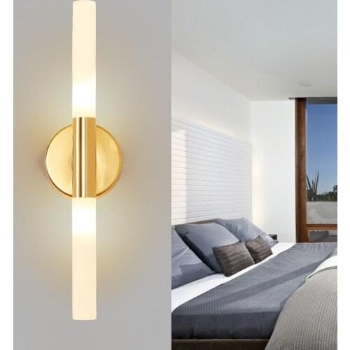 Modern metal tube pipe up down light sconce Bedroom foyer washroom living room toilet bathroom wall light lamp LED ZM1016
