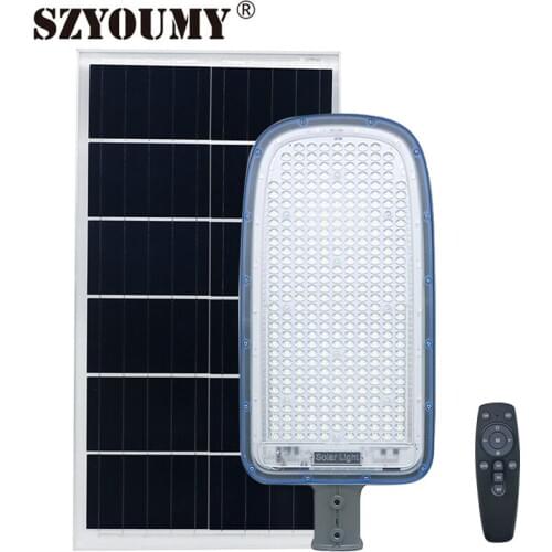 SZYOUMY 120W Solar Street Light White+RGB With Remote Control Mounting Bracket Security Outdoor Led Flood Light