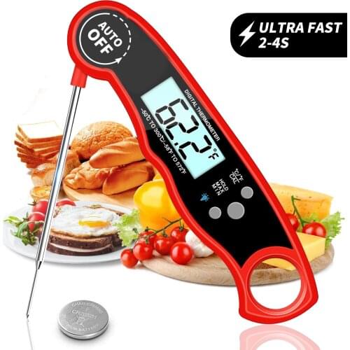 Meat Food Thermometer Automatic Switch Instant Read Waterproof Thermometer with Foldable Probe Kitchen Cooking Tools