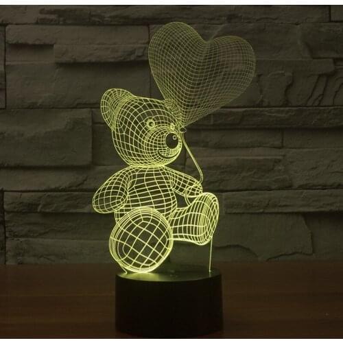 Bedroom Decoration 3d Small Night Light Foreign Trade 3d Moderne Desk Lamp Acrylic Gradient Ambient Table Lamps For Living Room