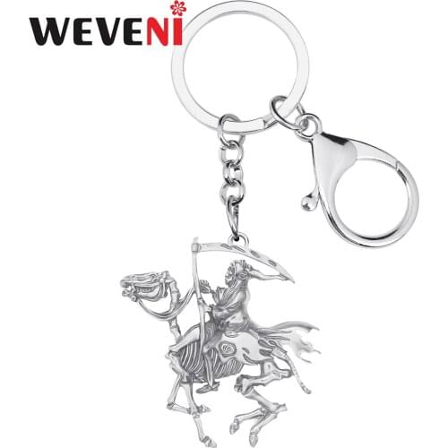 WEVENI Halloween Plated Antique Gold Grim Reaper Keychains Long Keyring Jewelry For Women Friend Festival Gift Purse Accessories