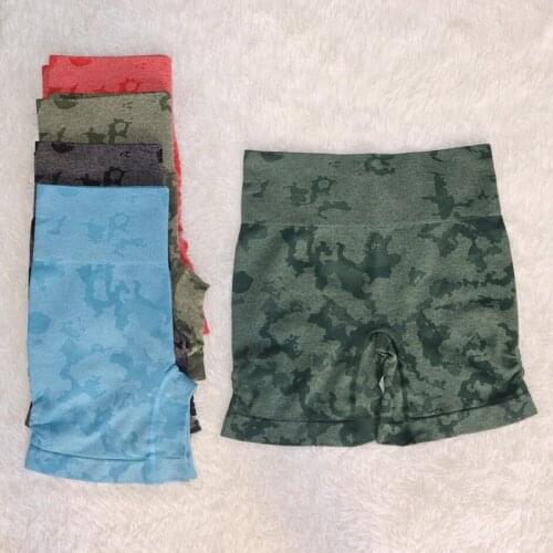 New 5 Colours High Waist Women Camouflage Workout Yoga Shorts Fitness Stretch Gym Tights Shorts Sportswear Seamless Shorts