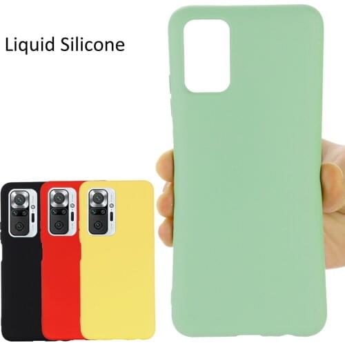 Liquid Silicone Case For Xiaomi Redmi Note 10 Pro Soft Gel Rubber Protector Matte Cover For Redmi Note 10 4G
