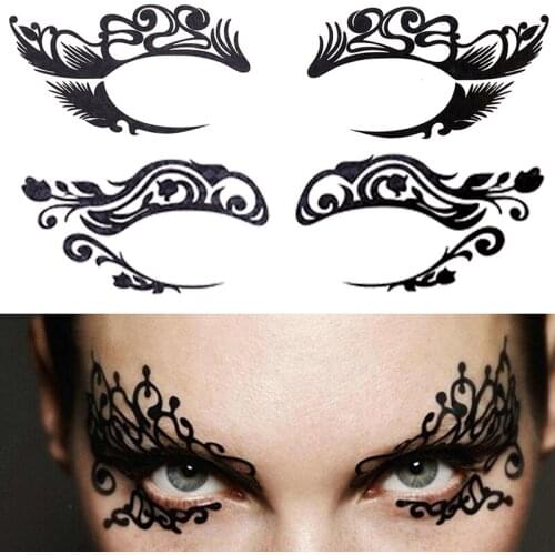 1Pairs Temporary Eye Tattoo Stickers DIY Waterproof Flash Disposable Eyeshadow Eyeliner Face Sticker Halloween Makeup Tool