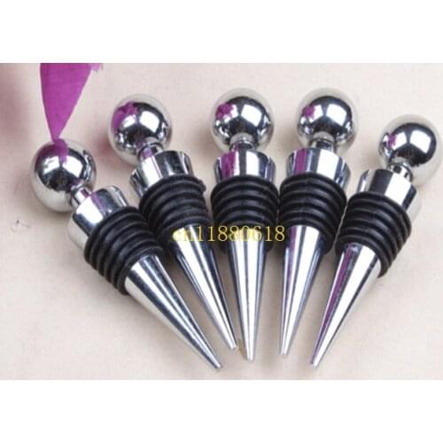 100pcs/lot Free Shipping Round Zinc Alloy Red Wine Champagne Collection Wine Bottle Stopper Sealer Keep