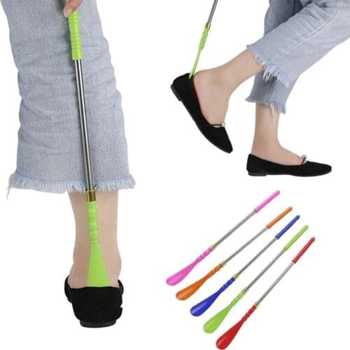 18.5Inch Lengthen Shoe Horn Stainless Steel Easy to Take Shoe Helper Stick