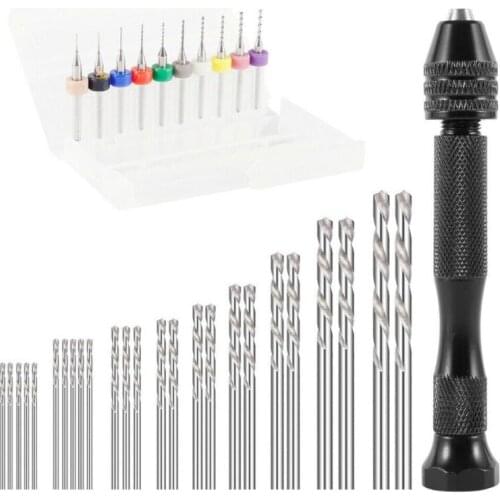 36 Pcs Hand Drill Bits Set Woodworking Mini Drill for UV Epoxy Resin Mold Jewelry Making