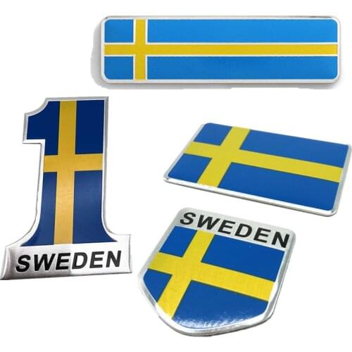 3D Aluminum Sweden Flag Car Styling Sticker Emblem Decal Badge SE Cars Body Window Bumper Door for Volvo V70 XC60 S60 V60 V40