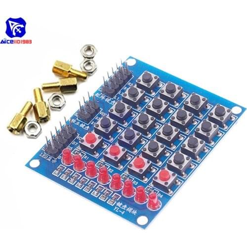 4 * 4 Matrix Keyboard Button With Marquee for Arduino Electronic Blocks Smart Car with 8 LED 4 Buttons