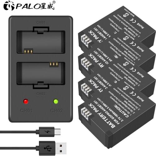 PALO Original AHDBT-301 For GoPro Hero 3 Hero 3+ action camera battery+LED charger for go pro AHDBT301 action camera accessory