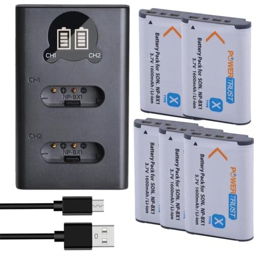 PowerTrust NP-BX1 NPBX1 Battery+LED USB Dual Charger for Sony DSC RX1 RX100 AS100V M3 M2 HX300 HX400 HX50 HX60 GWP88 AS15 WX350
