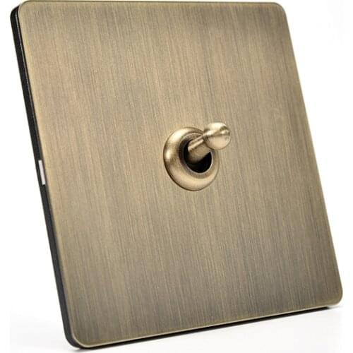 Antique Type 86 1-4 Gang Green Bronze Brushed Metal 2 Way Toggle Switch Socket Personality for Home Improvement Hotel