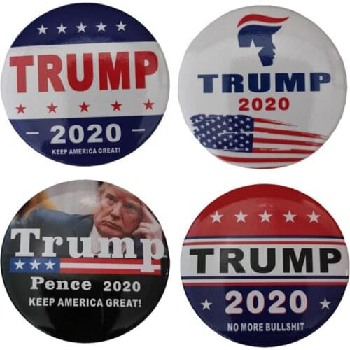 4.8cm Trump 2020 Brooch Pins President Campaign Brooches Donald Trump Dome Lapel Pins Keep America Great Fans Gifts LX2674