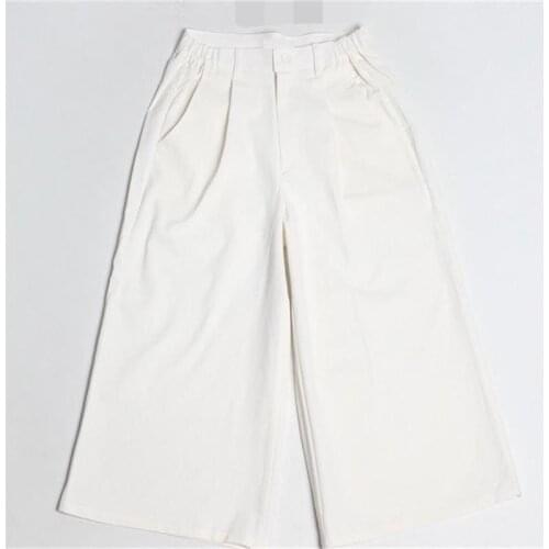Mens casual wide leg pants new casual hair stylist style all-match pure color Yamamoto style large size wide leg pants