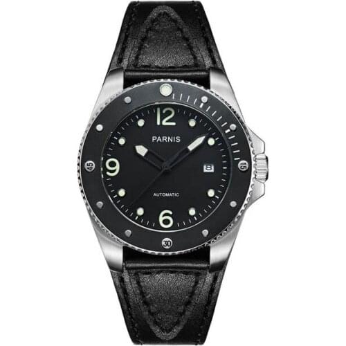 Men dive wrist watch,mens automatic watches PARNIS sport man mechanical wristwatch 100m waterproof clock luminous luxury relogio