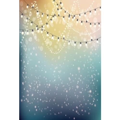 VinylBDS Photography Backdrop Shining Light Backdrops Blue Photo for Christmas Celebration Bokeh Snow Winter Backdrop for Studio