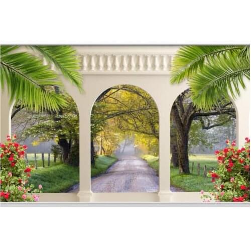 Custom photo wallpaper 3d wall murals wallpaper European archway avenue landscape mural 3d background wall papers home decor