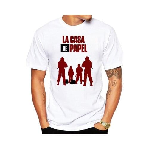 Tshirts Men Short Sleeve House of Paper T Shirt Men Funny Design La Casa De Papel T Shirt Money Heist Tees Tv Series T-shirt