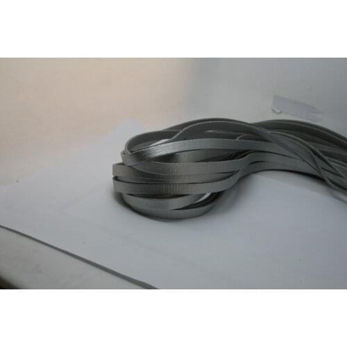 Hot Sale 1M 8mm Flat Faux Suede Korean Velvet Leather Cord Silver string Rope Thread Jewelry Findings FXU004-02SL