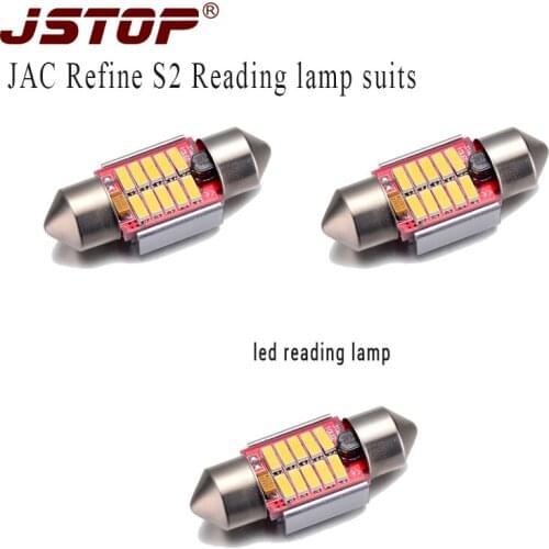 JSTOP 3pcs/set JAC Refine S2 led reading light 31mm Festoon Trunk bulbs C5W 12V 31mm canbus Luggage Compartment Lights dome lamp
