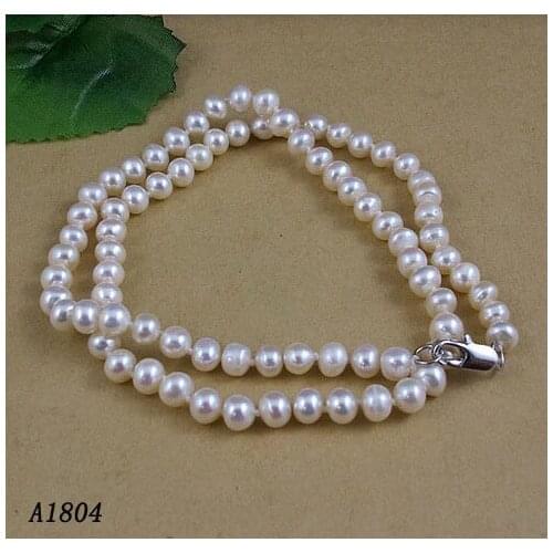 Unique Pearls jewellery Store,45cm AA 5-6MM White Color Freshwater Pearl Necklace,Charming Women Gift