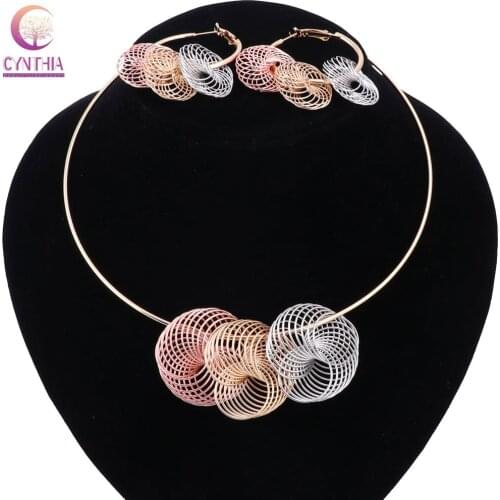 Fashion Jewelry Sets For Women Necklace Earrings Set Choker Vintage Chunky Statement Bridal Wedding Party Accessories