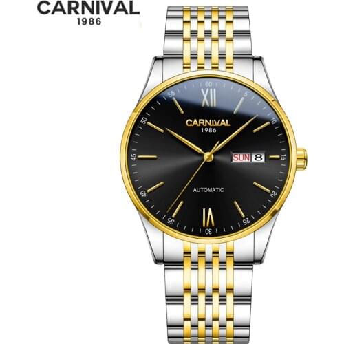 2021 CARNIVAL Mens Watch SEIKO-NH36A Movement Watch Classic Automatic Mechanical Watch Stainless Steel Strap Sapphire Crystal