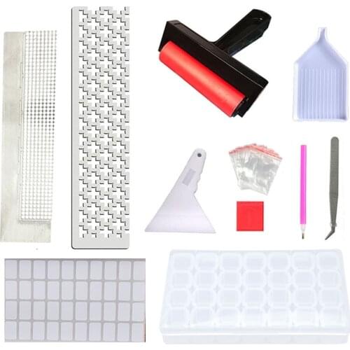 5D Diamond Painting Tools and Accessories Kits square round Roller ruller pen Clay Tray stylo Diamond Embroidery Tray Box sets