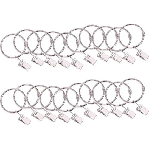 Rustproof Clips Curtain Rings Convenient 20pcs A Pack 1.26 Inch Useful Vintage Decorative Metal Easy To Install Drapery Hook