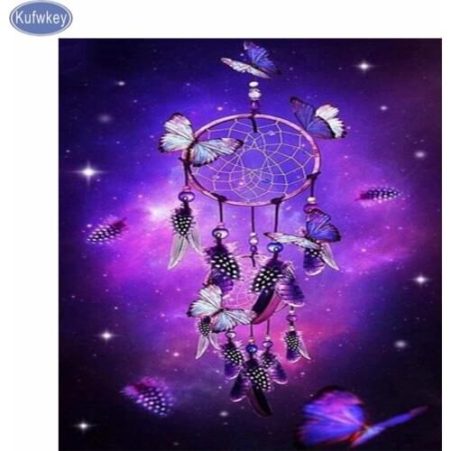 The latest 2018 Diy Diamond Painting butterfly Full Rhinestones Cross Stitch 5D Mosaic Diamond Embroidery Indian Dream catcher