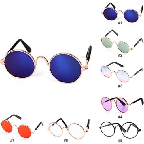 Lovely Pet Products Vintage Round Cat Sunglasses Reflection Eye Wear Glasses For Cats Puppies Dogs Pet Photos Props Accessories