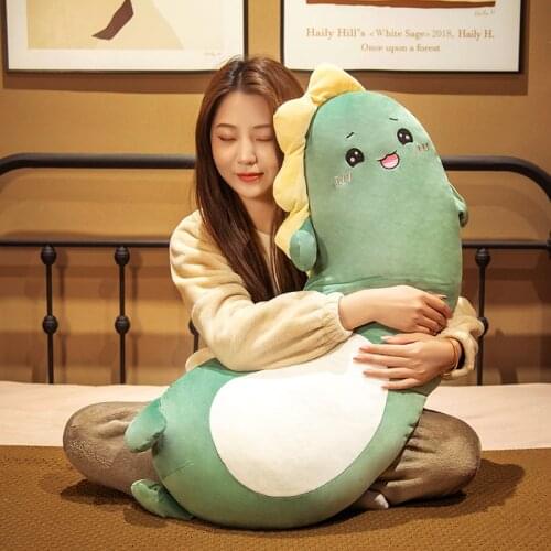 60-120cm Cartoon Cute Stuffed Animals Bent Pillows Unicorn/Husky/Dinosaur/Hamster Mouse Plush Toys Soft Bed Accompany Cushion