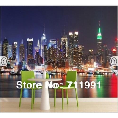 Custom photo wallpaper,New York At Night Mural for the living room hotel restaurant background wall waterproof papel de parede
