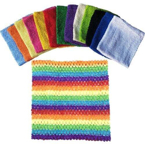 8/10/12inch Rainbow Crochet Tutu Tops with Lined Girls Baby Chest Wrap Apparel Sewing Knitting Fabric Birthday Childrens Gifts