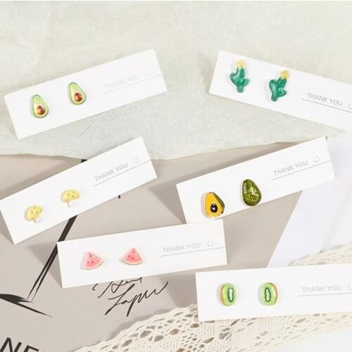 Cartoon Fruit Plant Small Cute Stud Earrings Green Avocado Kiwi Cactus And Red Watermelon Earrings Mushroom Earrings Summer Gift