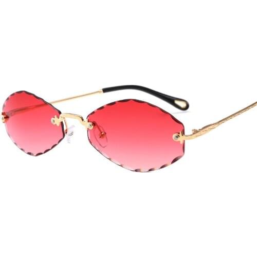 Diamond Cut Wavy Sunglasses Men Women Brand Designer Retro Round Metal Frame Colorful Lens Sun Glasses with case
