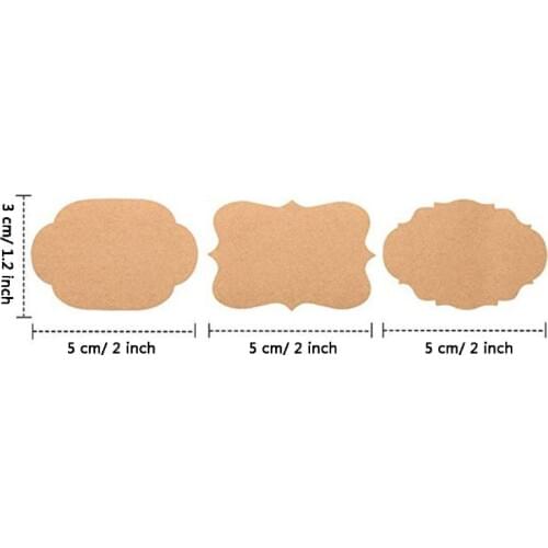 300pcs Mason Jar Glass Bottle Adhesive Labels Blank Natural Kraft Sealing Sticker For Cake Baking Packing Christmas Gift Tag DIY