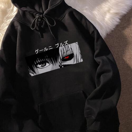 Tokyo Ghoul Kaneki Ken Eyes Japan Anime Print Pullovers Hoodie Men Loose Hip Hop Sweatshirt Punk Streetwear Harajuku Women Hoody