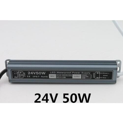 High quality DC 24V 50W waterproof IP67 led driver adapter led light transformer 2.1A power charger for leds lamp