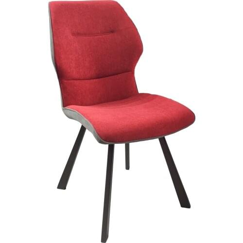 ChinaFurniture processing and production factory modern light luxury Fabric dinner chair Stainless Steel foot