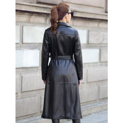 Geniune Leather Jacket Women Spring Autumn 100% Real Sheepskin Leather trench coats for women Jackets Jaqueta de couro LX2634