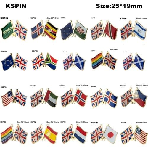 United Kingdom Saudi Wales Israel Spain Friendship Flag Laple Pin Badge Brooch