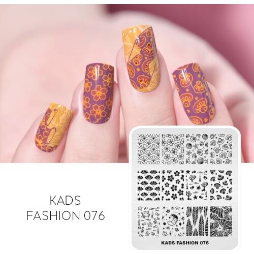 1pc Nail Stamping Plate Tile Pattern Flower Shell Image Painting Nail Art Stencils Template Stainless Steel Nail Stamping Mold