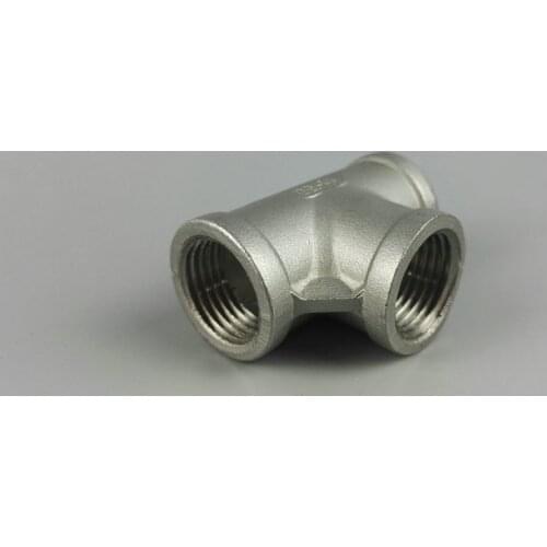 1PCS Tee DN32 1.25" 1-1/4" DN40 1.5" 1-1/2" DN50 2"NPTxNPT 3 way Female 304Stainless Steel Pipe fitting threaded Biodiesel Plumb