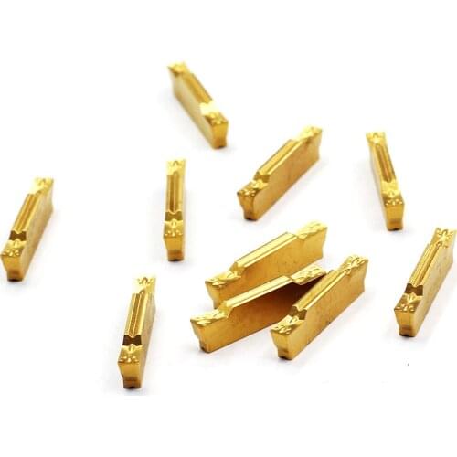 10 Pcs/Box Industrial Tools MGMN300-G(3MM) Tin Coated Carbide Inserts, for MGEHR MGIVR Lathe Grooving Cut-Off Tool