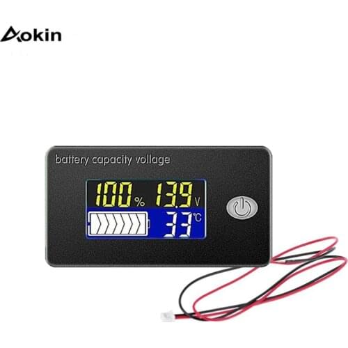 12V LCD 4 in 1 Lead Acid Lithium Battery Capacity Meter Voltmeter Thermometer Battery Fuel Gauge Indicator Voltage Monitor