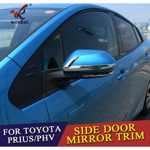 2pcs ABS Chrome Rear View Side Mirror Cover Decoration Trims For Toyota Prius PHV Car Accessories 2016 2017 2018 2019 2020