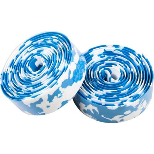 2pcs Road Bike Handlebar Tape Damping Anti-Slip Wraps with Bar End Plugs Fishing Rod Cycling Handle Bar Belt Tape