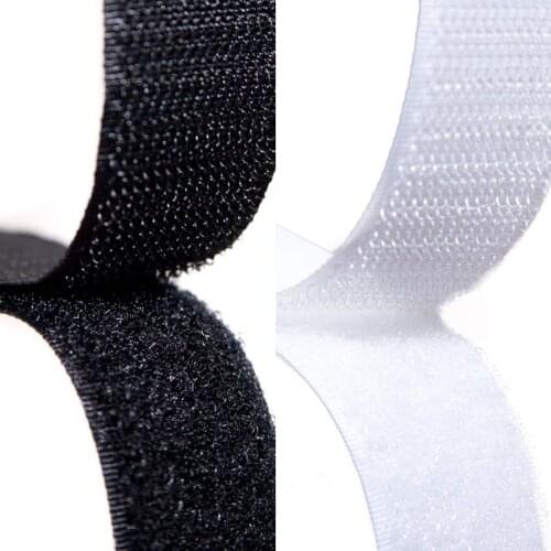 25mm White and Black Hook and Loop / Roll - 2M/pair Sew On Strap ( non adhesive ) MST01/02-3